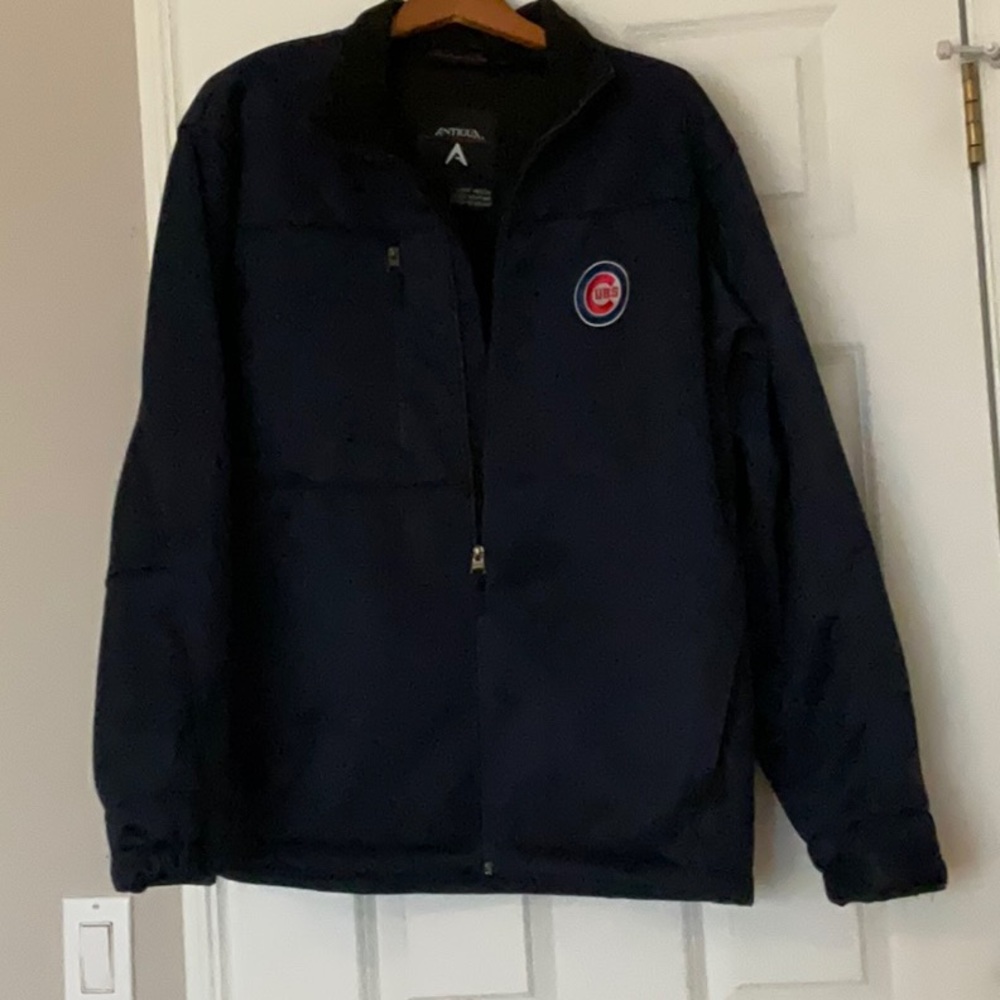 Antigua Blue Performance Jacket Lightweight Stand-Up Collar